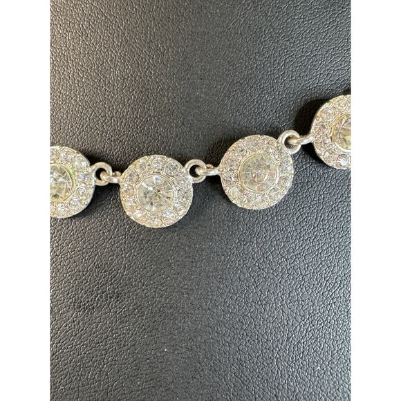 Silver toned and rhinestones necklace 16” & 3” ext - Picture 2 of 15